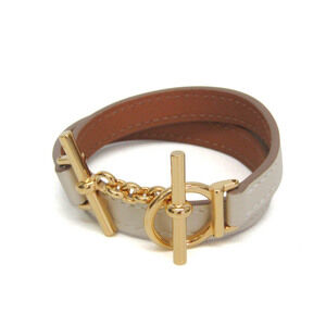 HERMES Gold Leather Bracelet